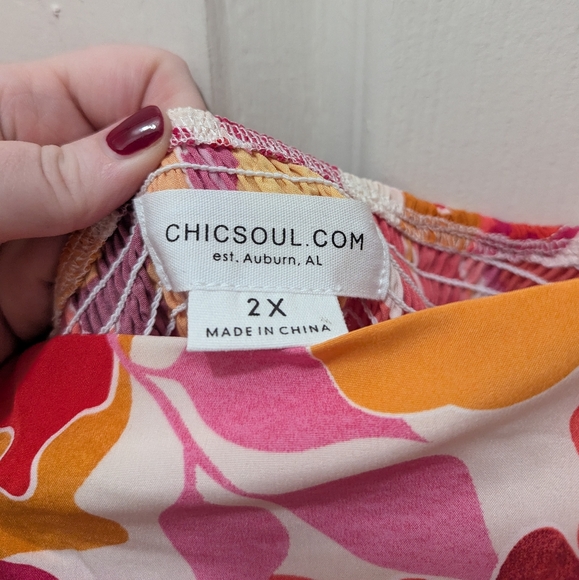 Floral Pink and Red Chic Soul Women's Dress - Picture 4 of 6